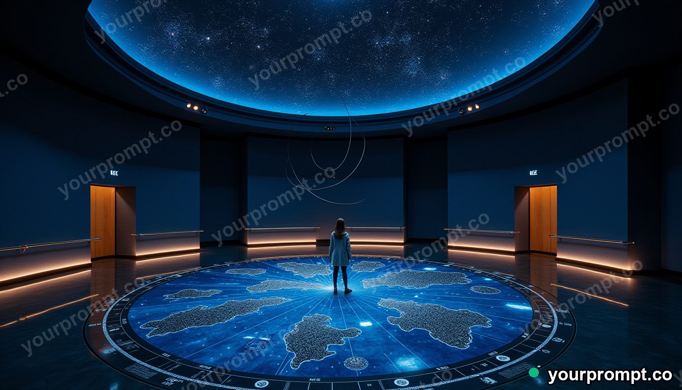 Velvet observatory for blind astronomers in cinematic style — AI-generated image from a text prompt