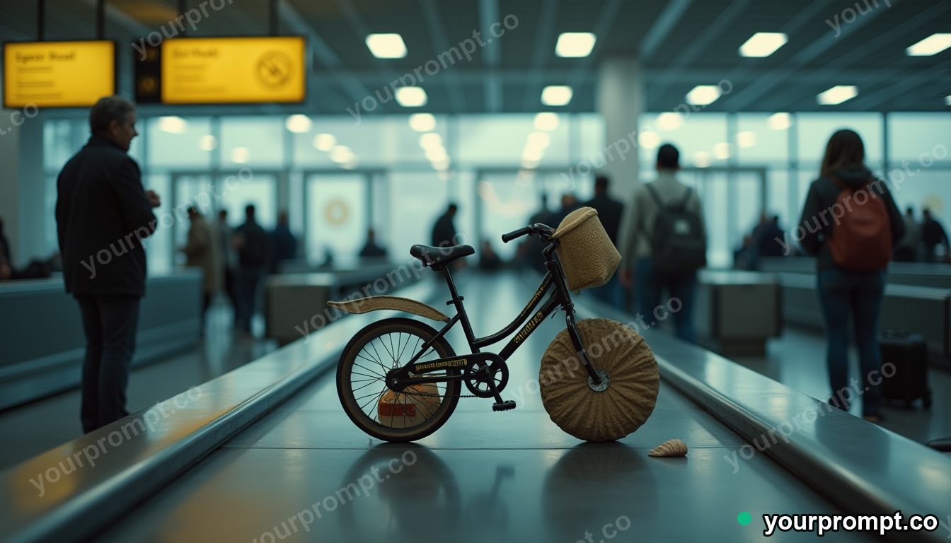 Airport baggage claim for memories in cinematic style — AI-generated image from a text prompt