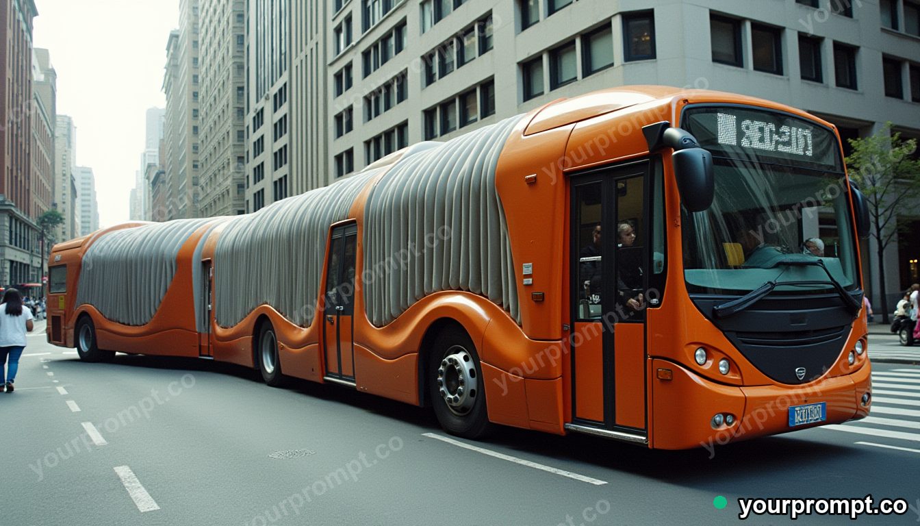 Whale-sized accordion bus in cinematic style — AI-generated image from a text prompt