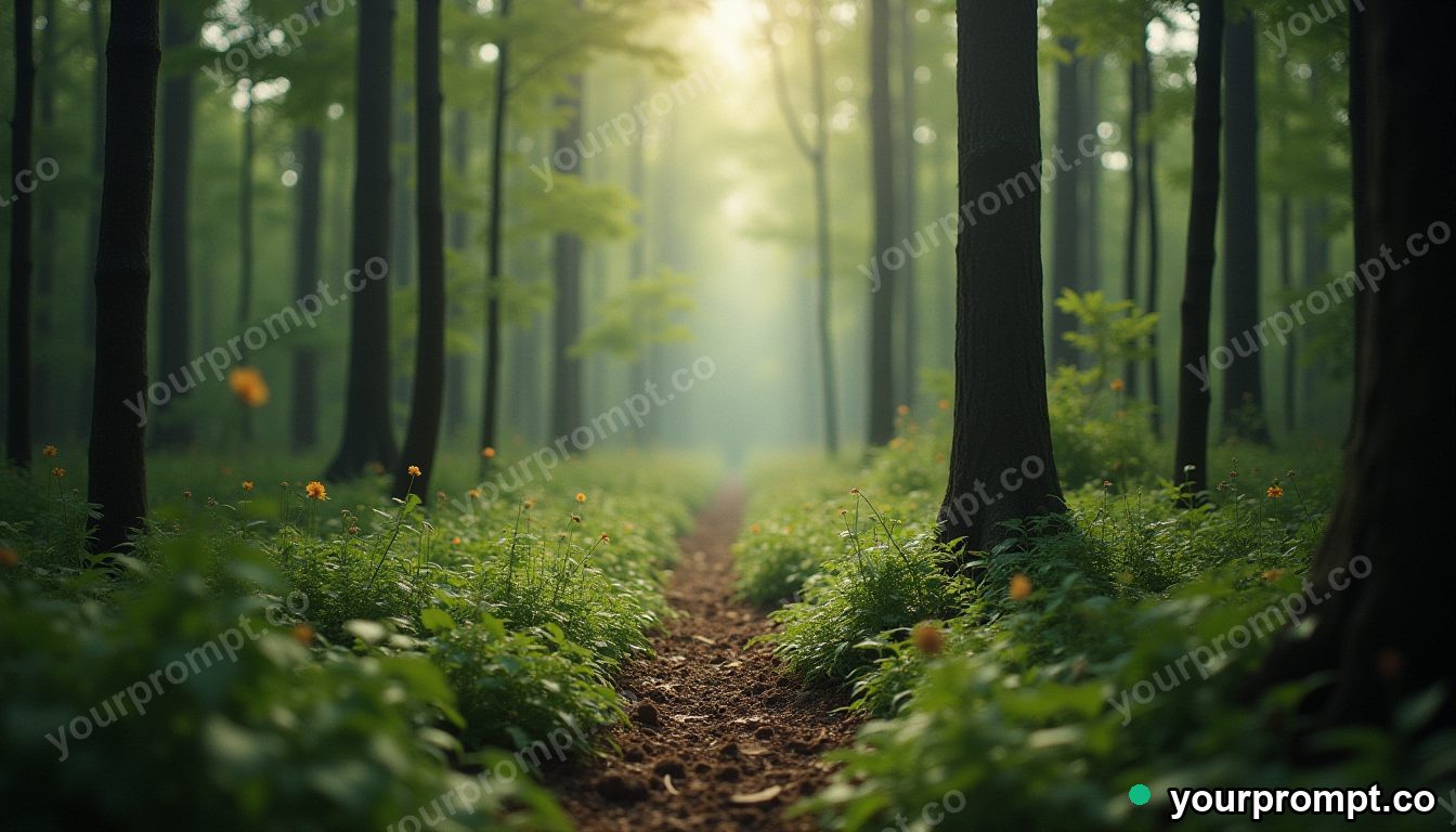 Forest of old camera lenses in cinematic style — AI-generated image from a text prompt