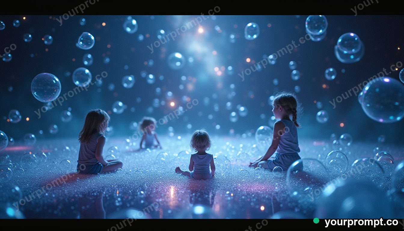 Soap bubble planetarium in cinematic style — AI-generated image from a text prompt