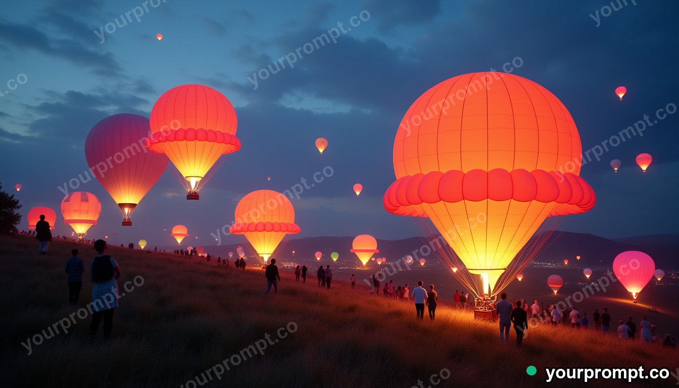 Jellyfish hot air balloon festival in cinematic style — AI-generated image from a text prompt