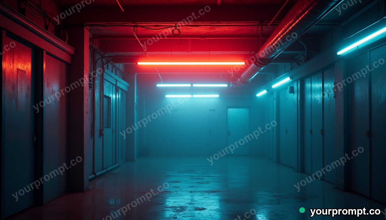 Neon tube crown connected to nothing by glowing cables inside a closed showroom — 5 AI style variations of one prompt