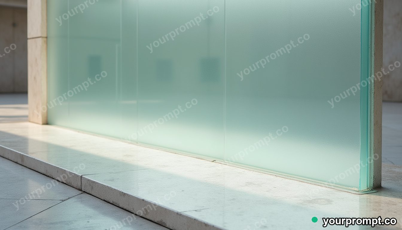Frosted mirror slowly turning into polished stone on a dry concrete plaza — 5 AI style variations of one prompt