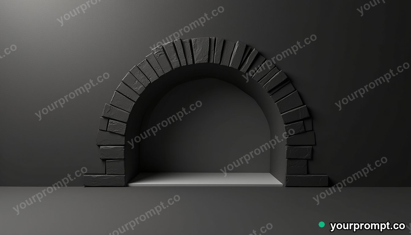 Paper bridge pressed into a wall like a shallow relief in a black-box studio · premium material editorial — AI-generated image