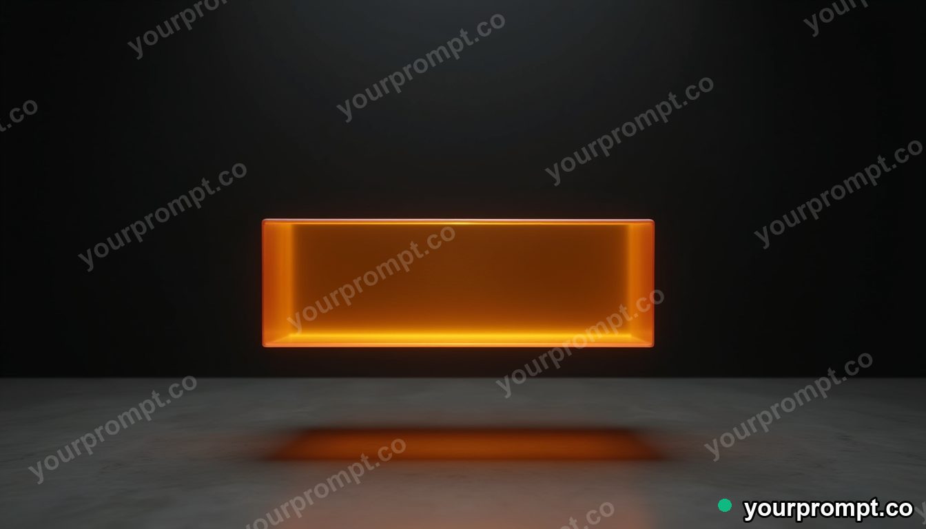 Amber resin drawer hovering a few centimeters above the floor in a black-box studio — 5 AI style variations of one prompt
