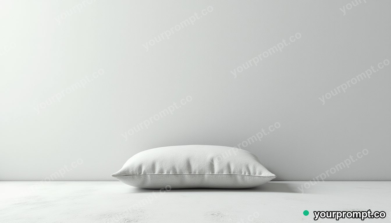 Concrete pillow block pressed into a wall like a shallow relief on a salt-flat horizon — 5 AI style variations of one prompt