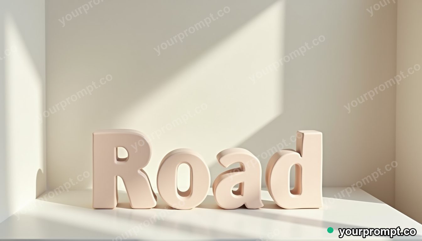 Ceramic road sign divided into exact modular pieces inside a minimalist apartment room · premium material editorial — AI-generated image