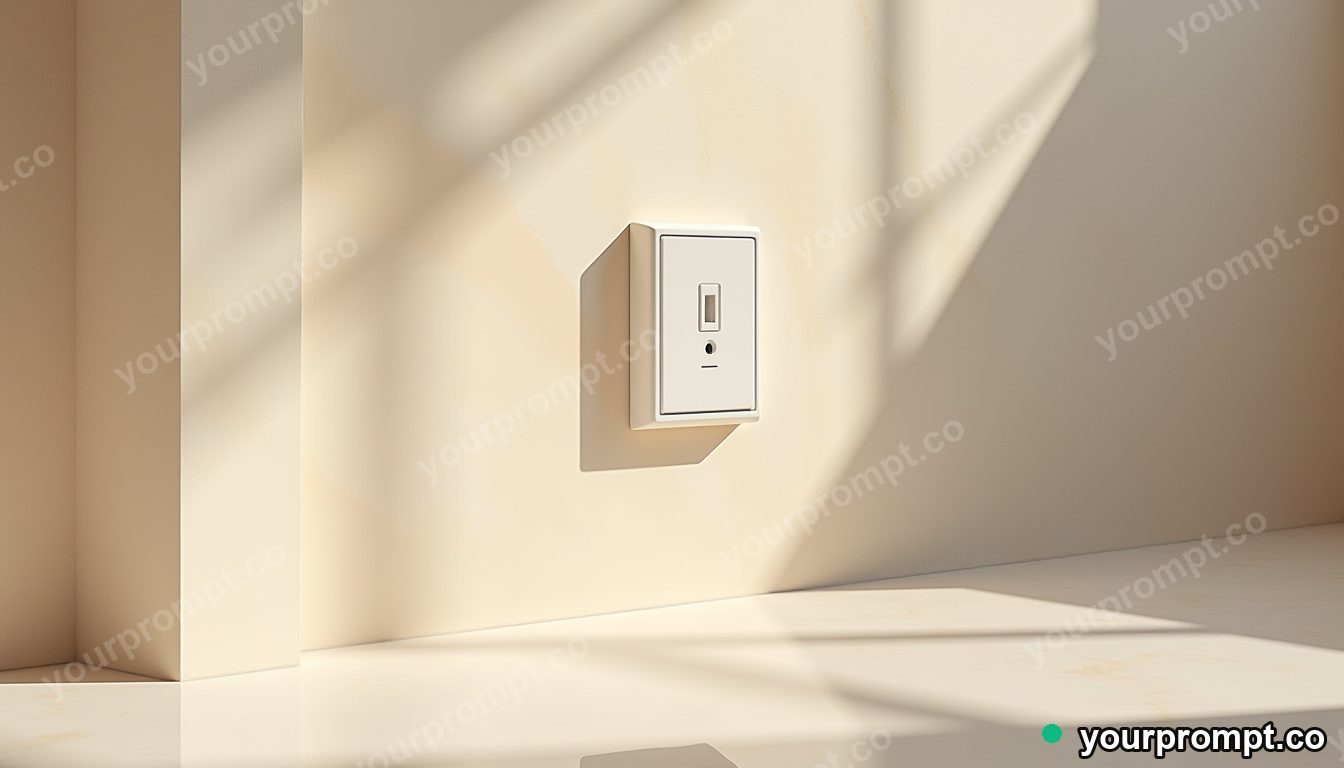 Opal wall socket slowly turning into polished stone in a sun-bleached courtyard · premium material editorial — AI-generated image