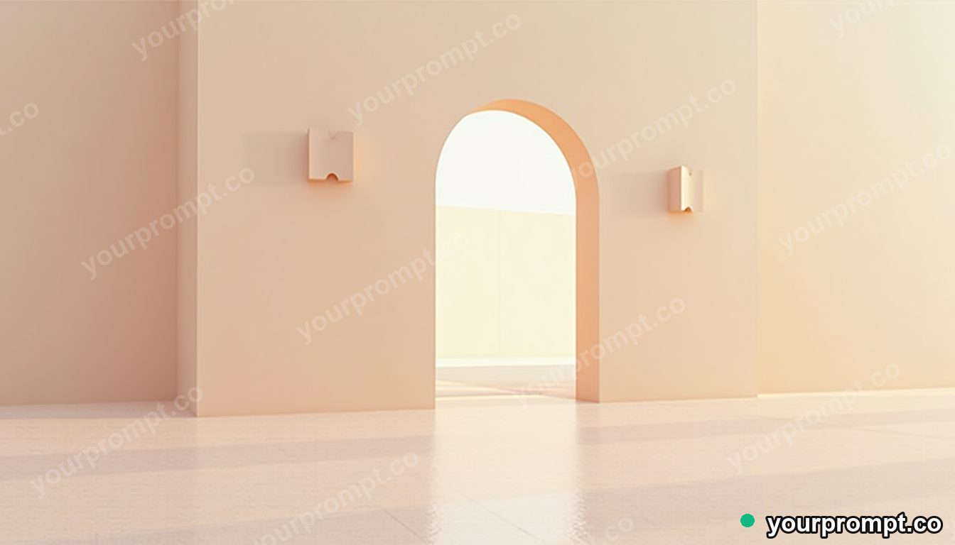 Titanium doormat casting a reflection with the wrong color on a pale desert road · minimal graphic geometry — AI-generated image