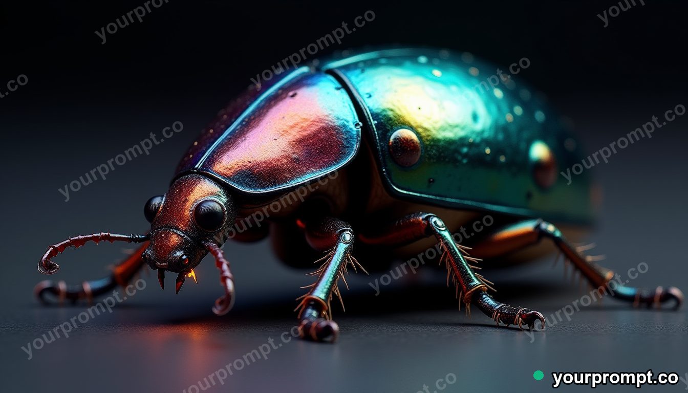 A jewel beetle with metallic iridescent shell