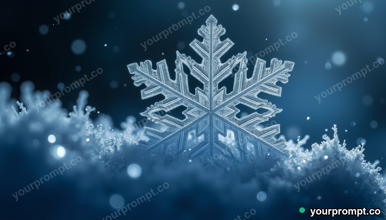 Vivid snowflake crystals in extreme macro