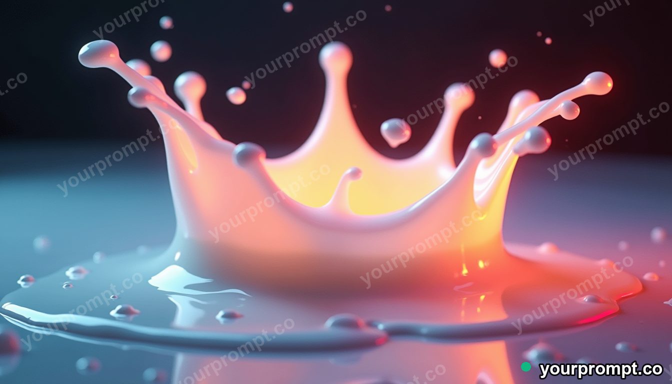 Splashing milk frozen into a delicate crown