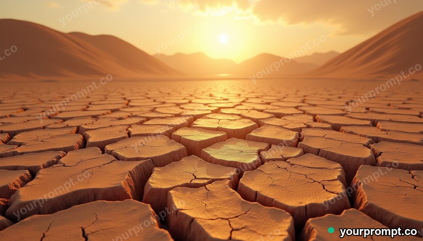 Cracked desert earth forming organic patterns