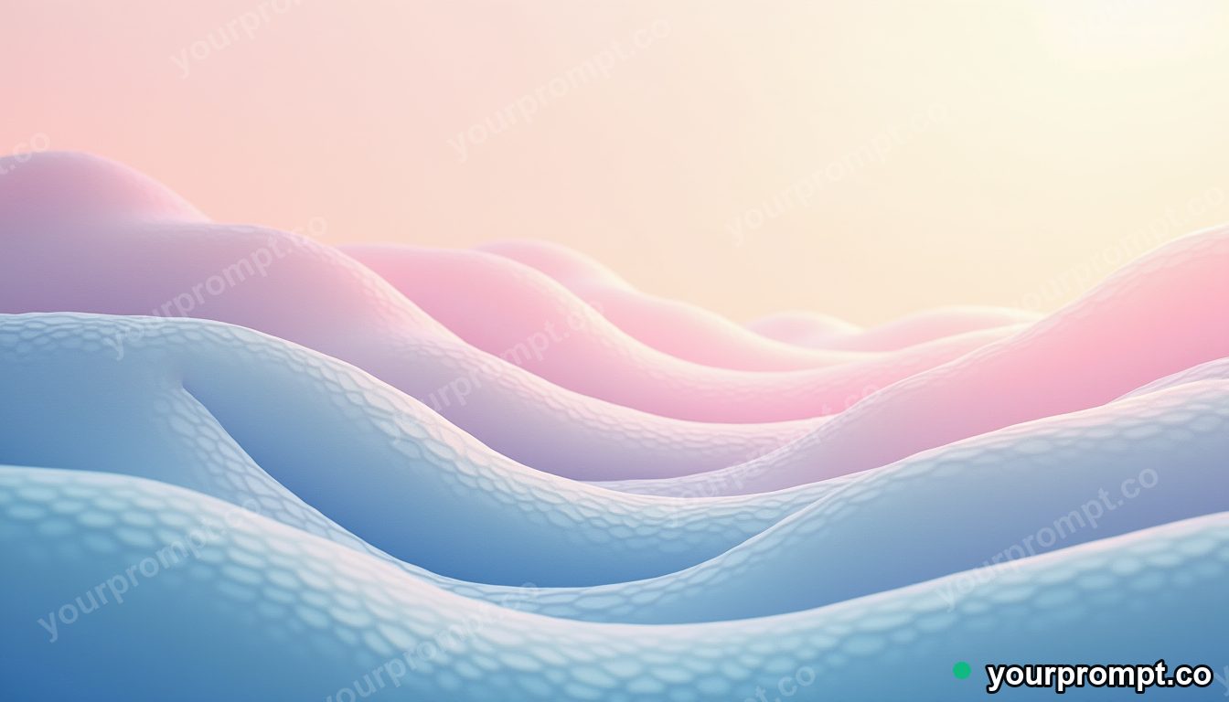 Smooth 3D gradient waves in pastel tones
