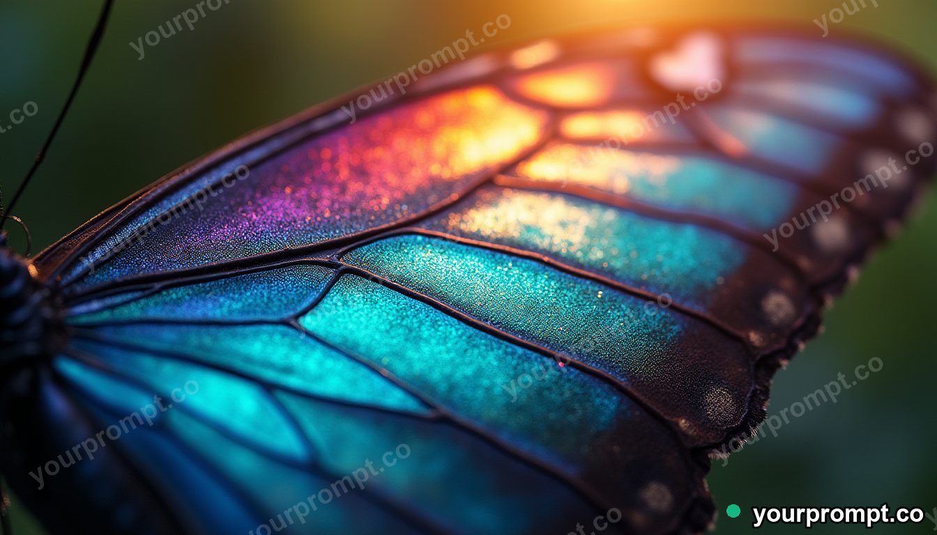 Iridescent butterfly-wing scales in extreme macro