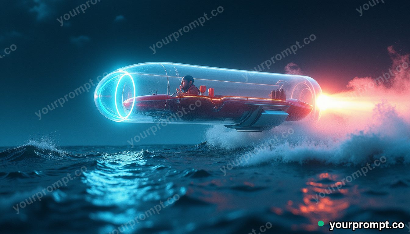 A transparent high-speed tube transport over the ocean