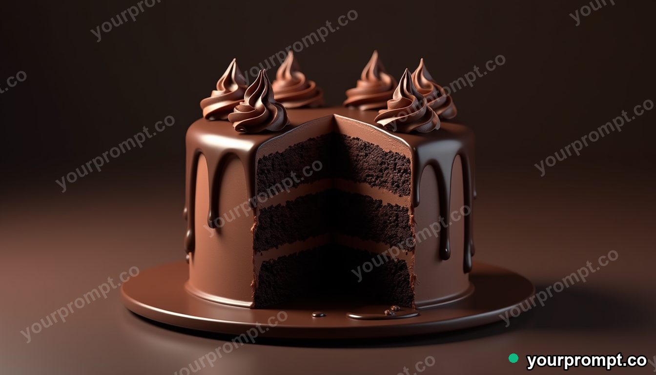 A triple-layer chocolate cake with dripping ganache