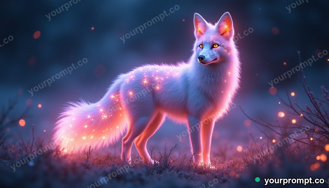 A guardian fox spirit with nine glowing tails
