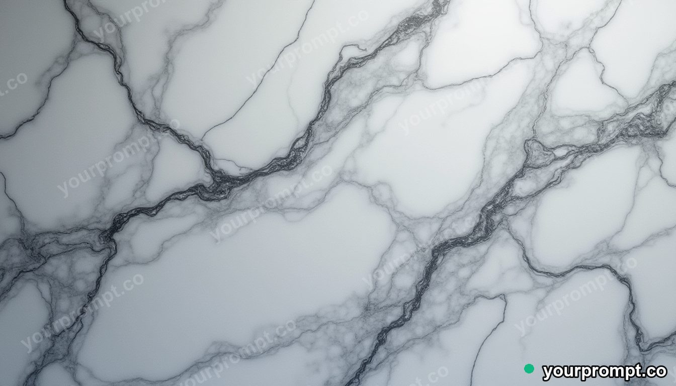 Polished marble veined in white and grey