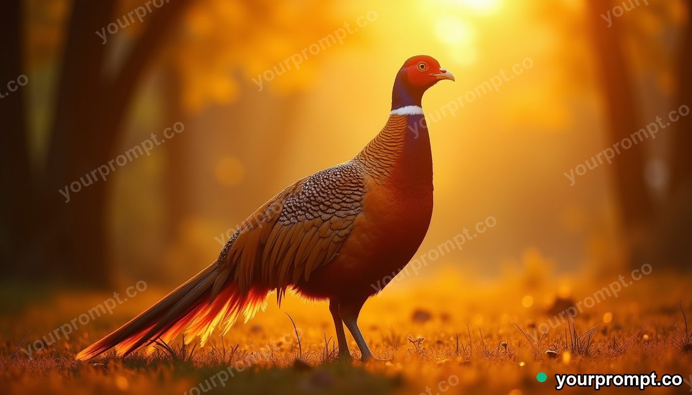 A majestic golden pheasant in soft light