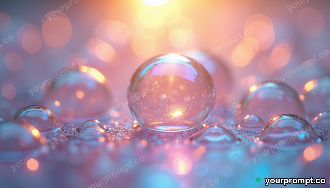 A macro shot of iridescent soap-bubble film