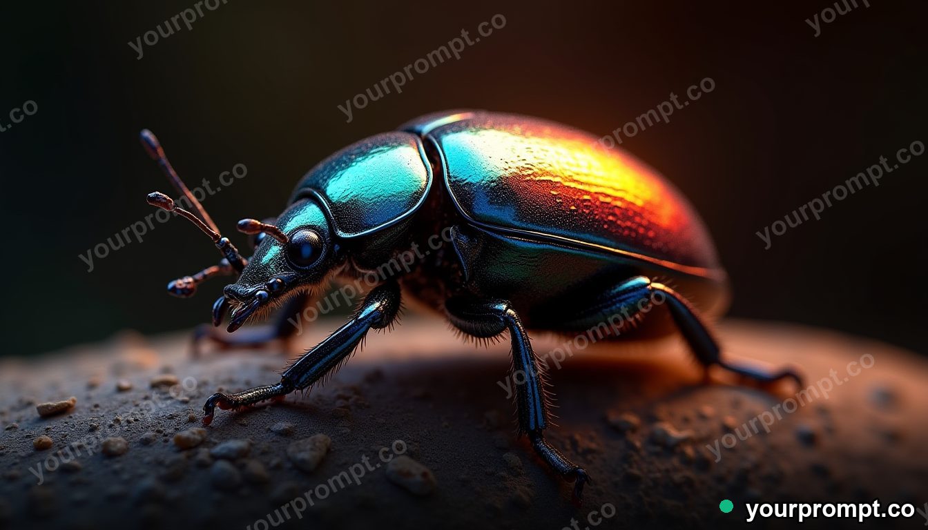 A jewel beetle with metallic iridescent shell