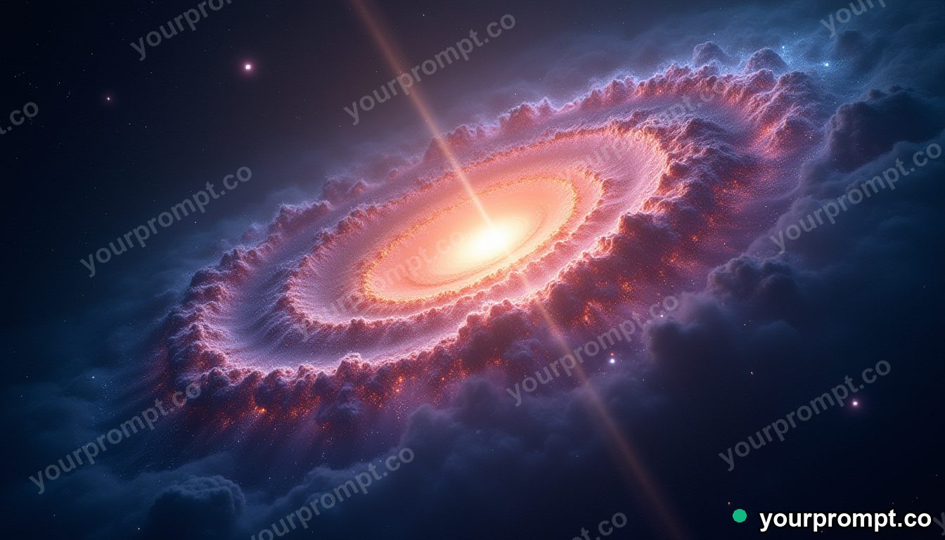A colorful spiral galaxy in deep space