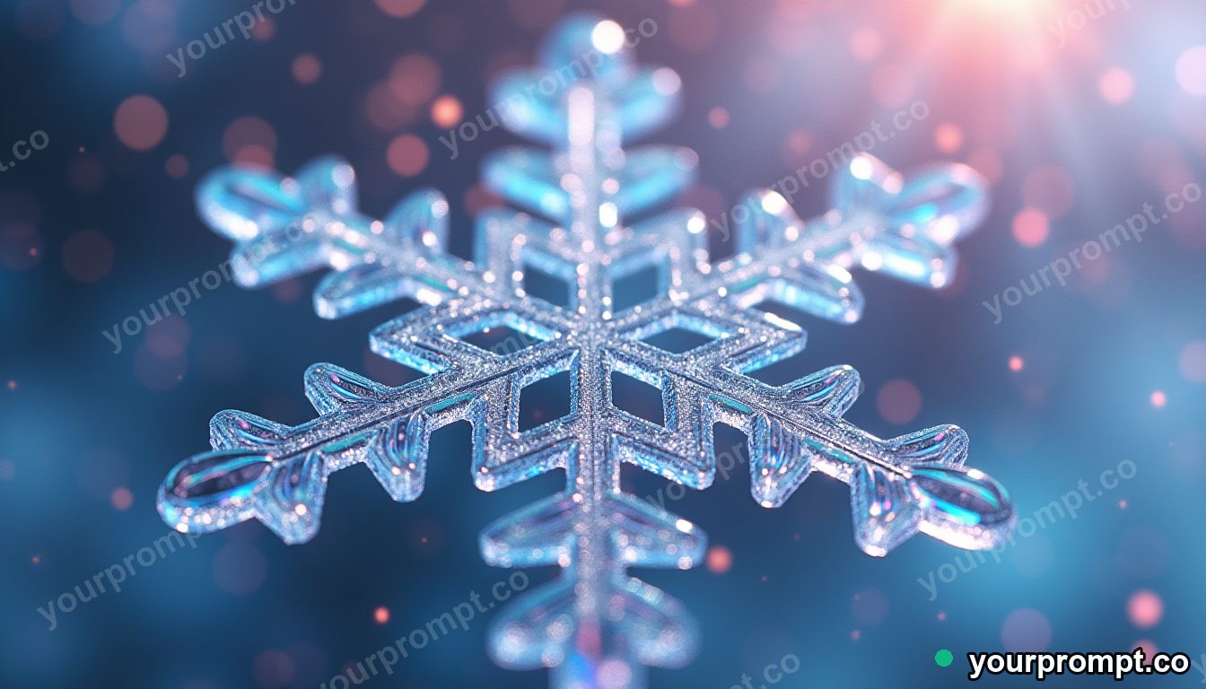 Vivid snowflake crystals in extreme macro