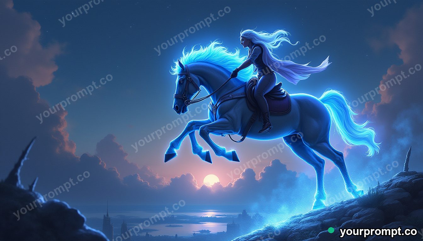 A horse and rider clearing a high jump