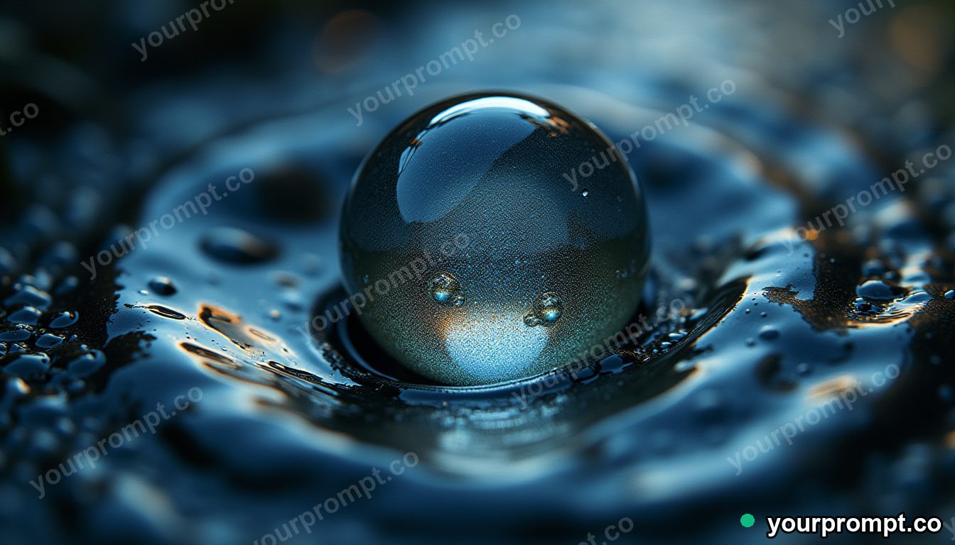 A droplet of water magnified showing tiny worlds