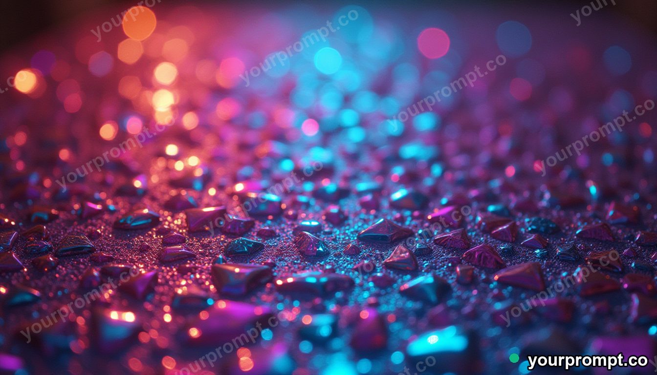 A sea of shimmering holographic facets