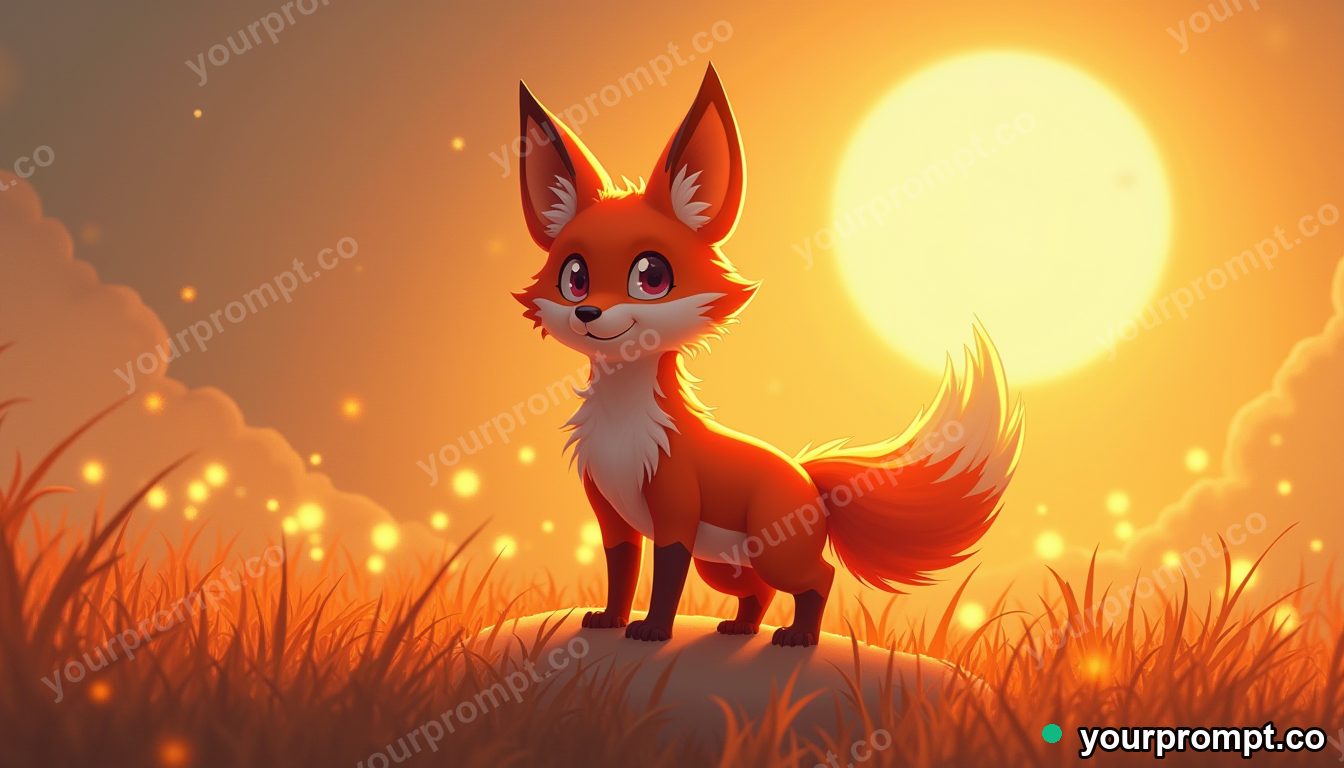 A guardian fox spirit with nine glowing tails