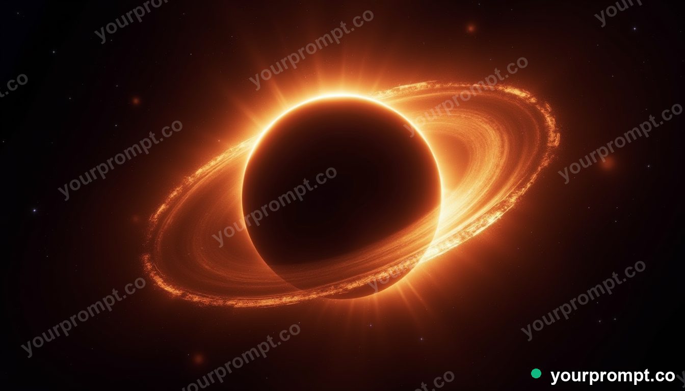 A black hole bending light around its glowing disk