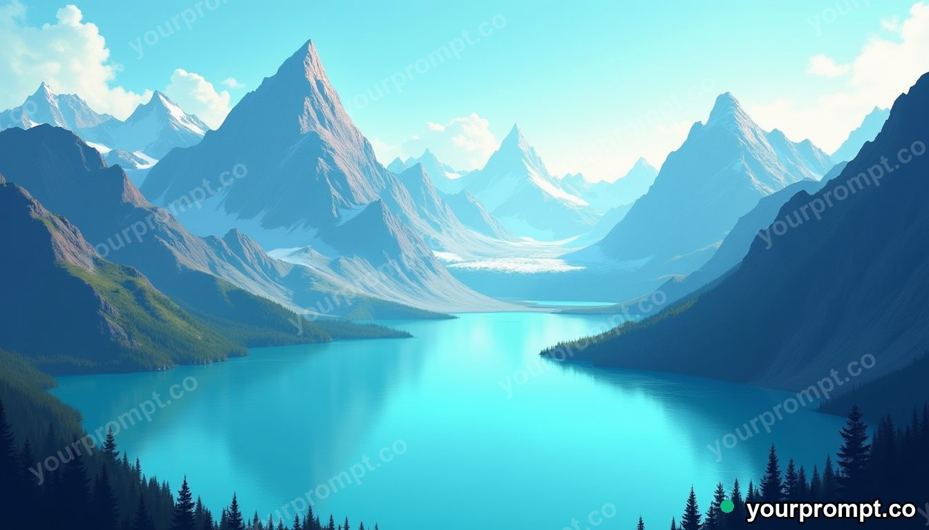 A turquoise glacier lake beneath jagged peaks