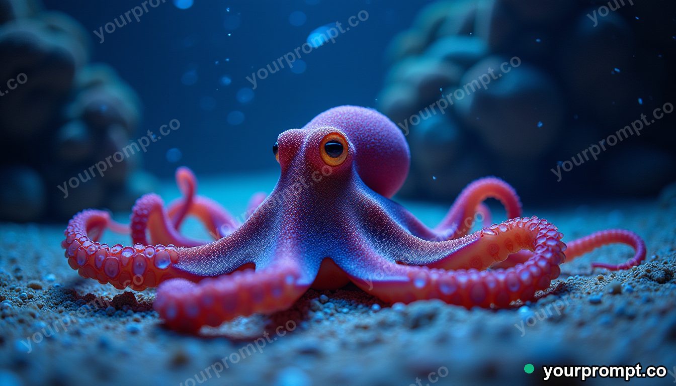 An octopus changing color on the sea floor