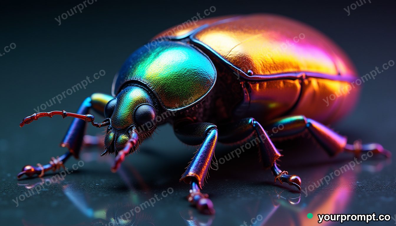 A jewel beetle with metallic iridescent shell