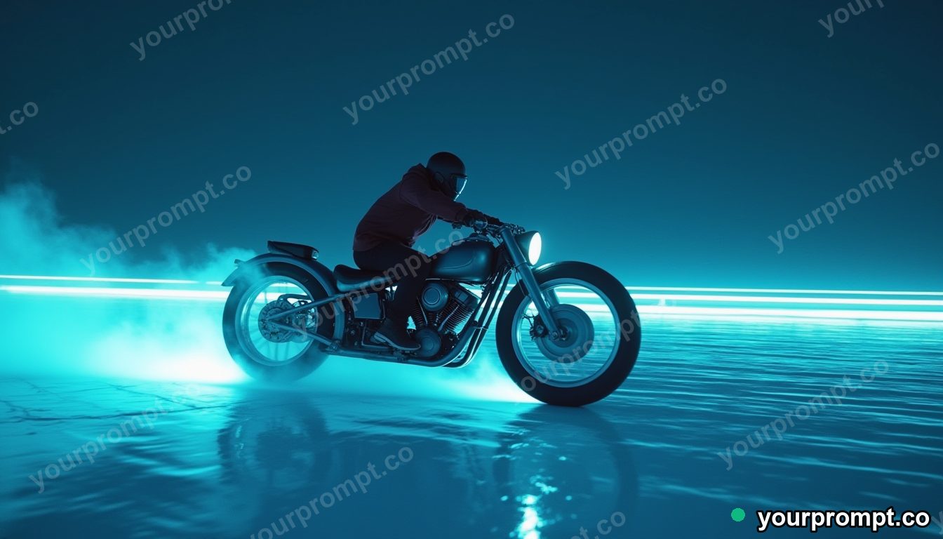 A monowheel racer speeding down a salt flat