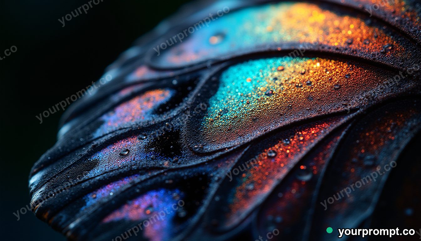 Iridescent butterfly-wing scales in extreme macro