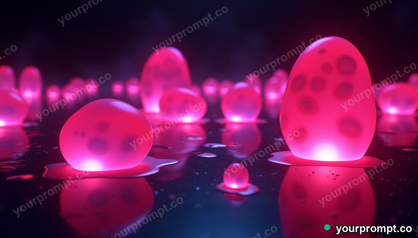 Molten lava-lamp blobs in vivid neon colors