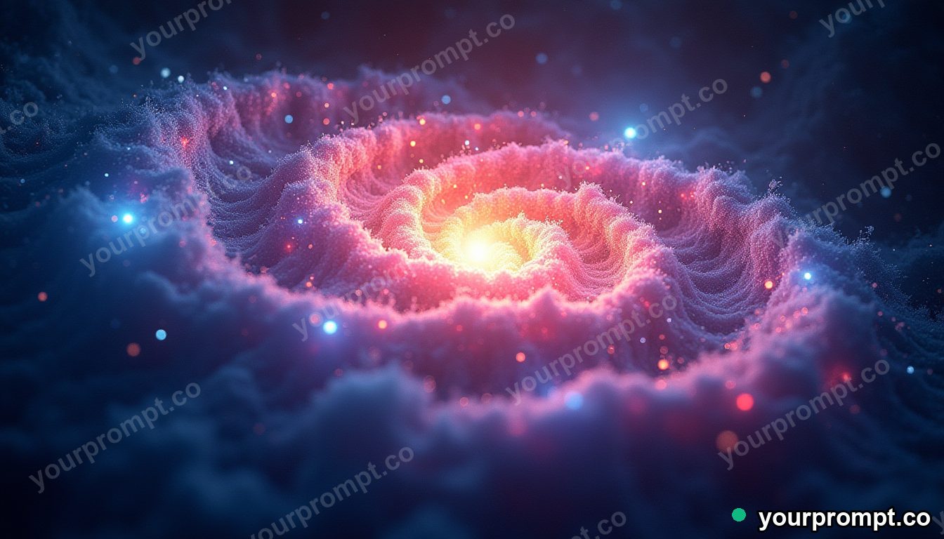 A colorful spiral galaxy in deep space