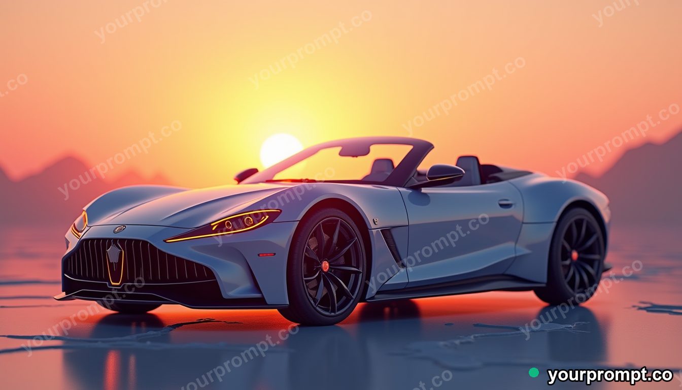 A luxury convertible grand tourer at golden hour