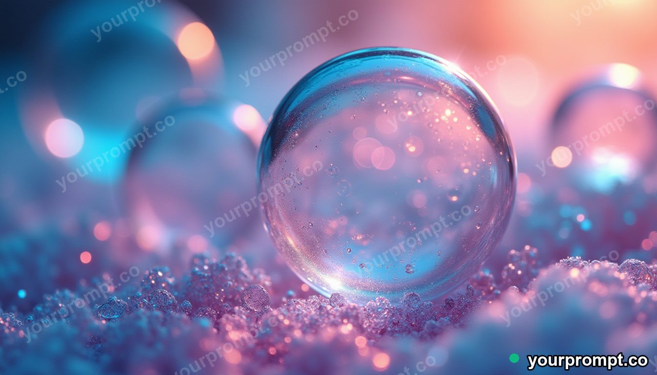 A macro shot of iridescent soap-bubble film