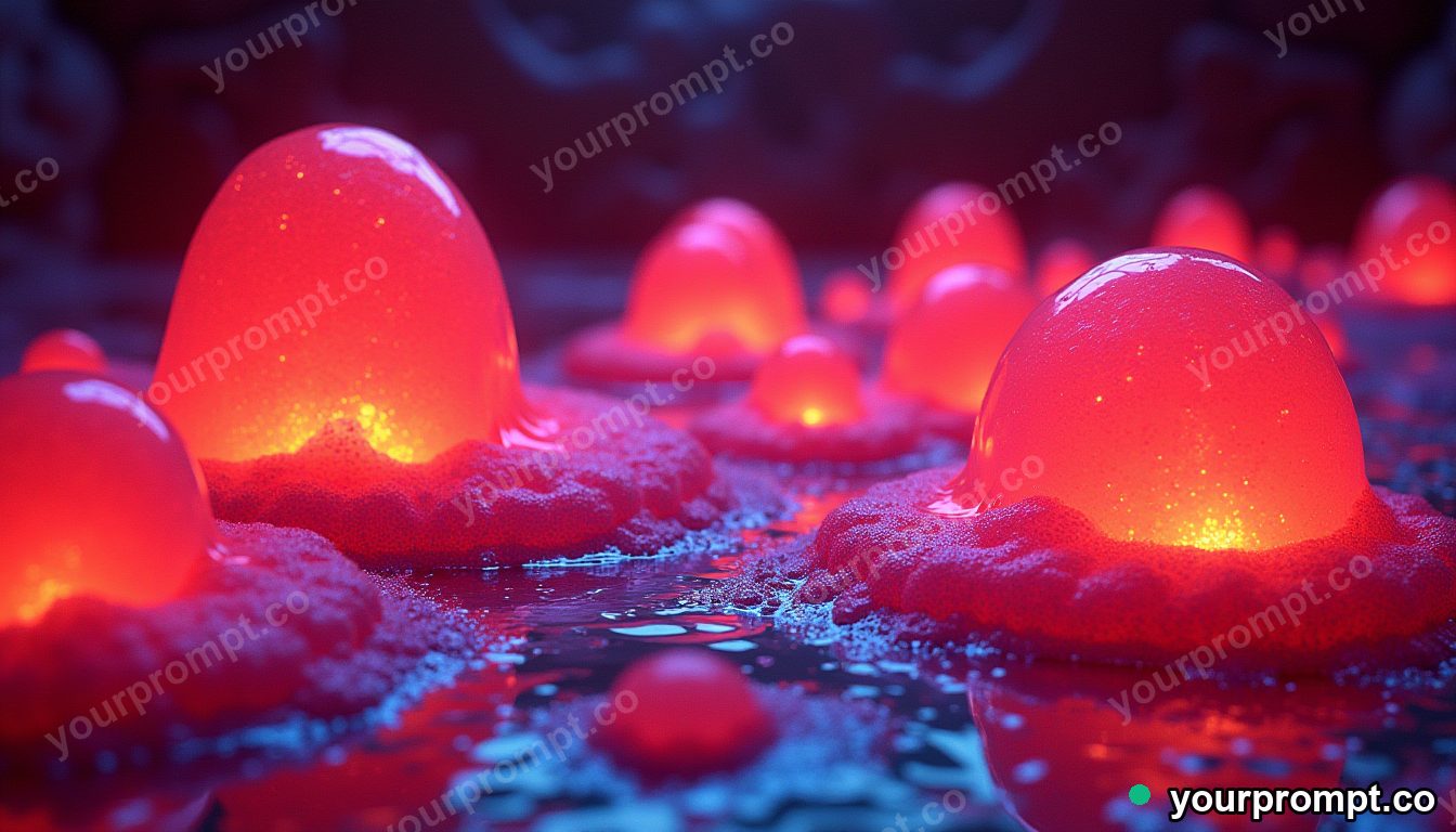 Molten lava-lamp blobs in vivid neon colors