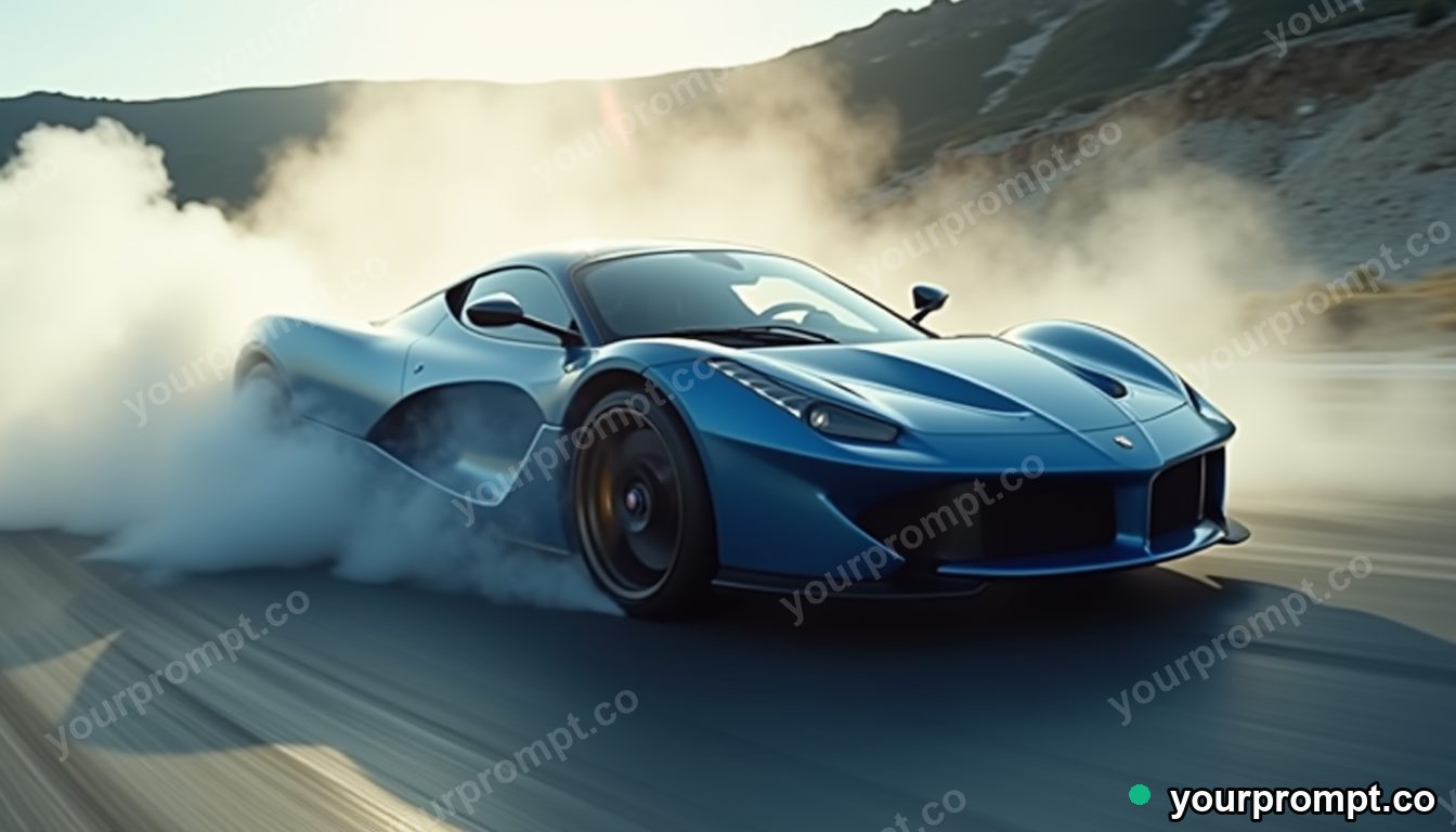 An Italian supercar drifting with tire smoke