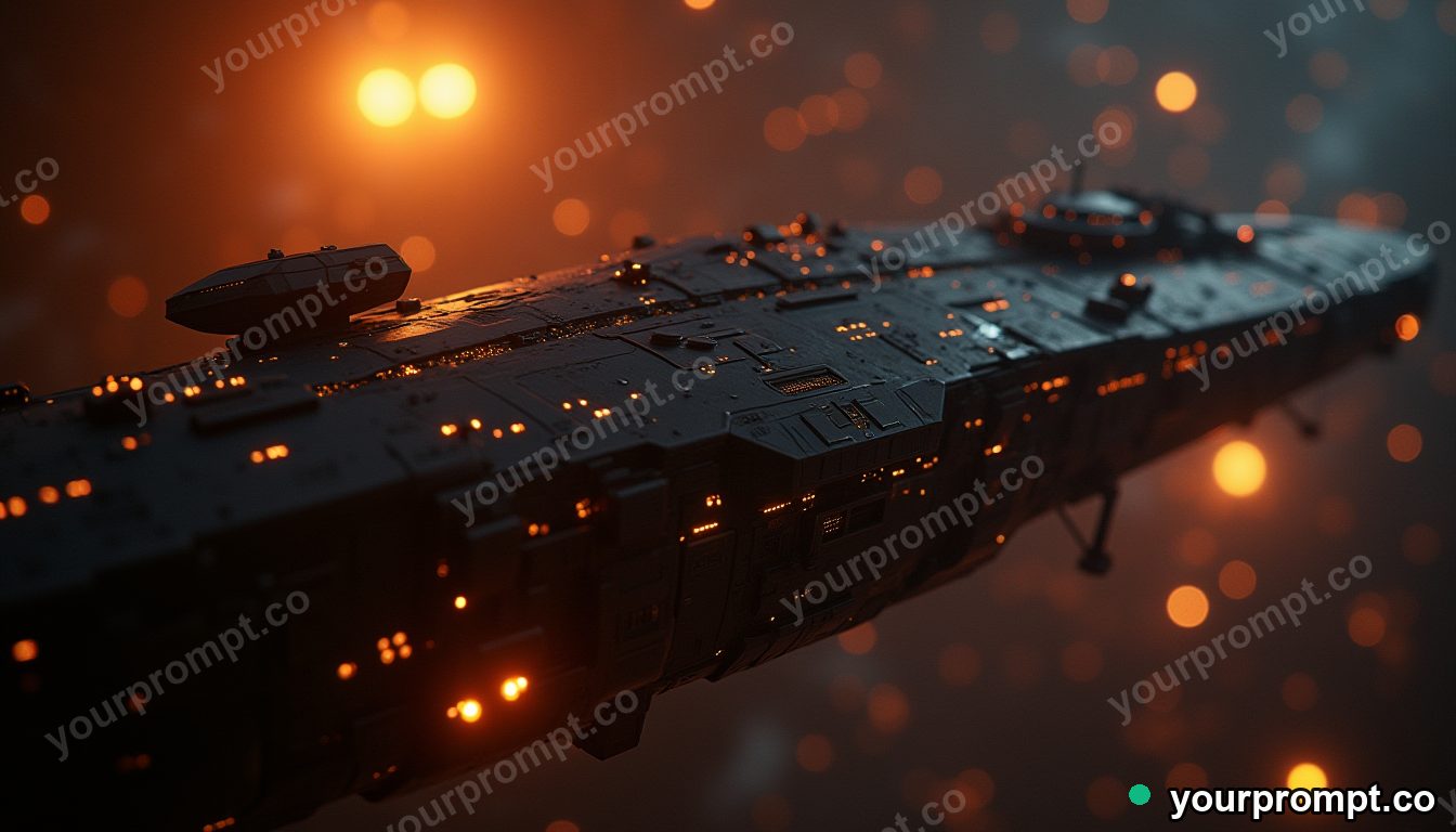 A swarm of repair drones around a starship hull