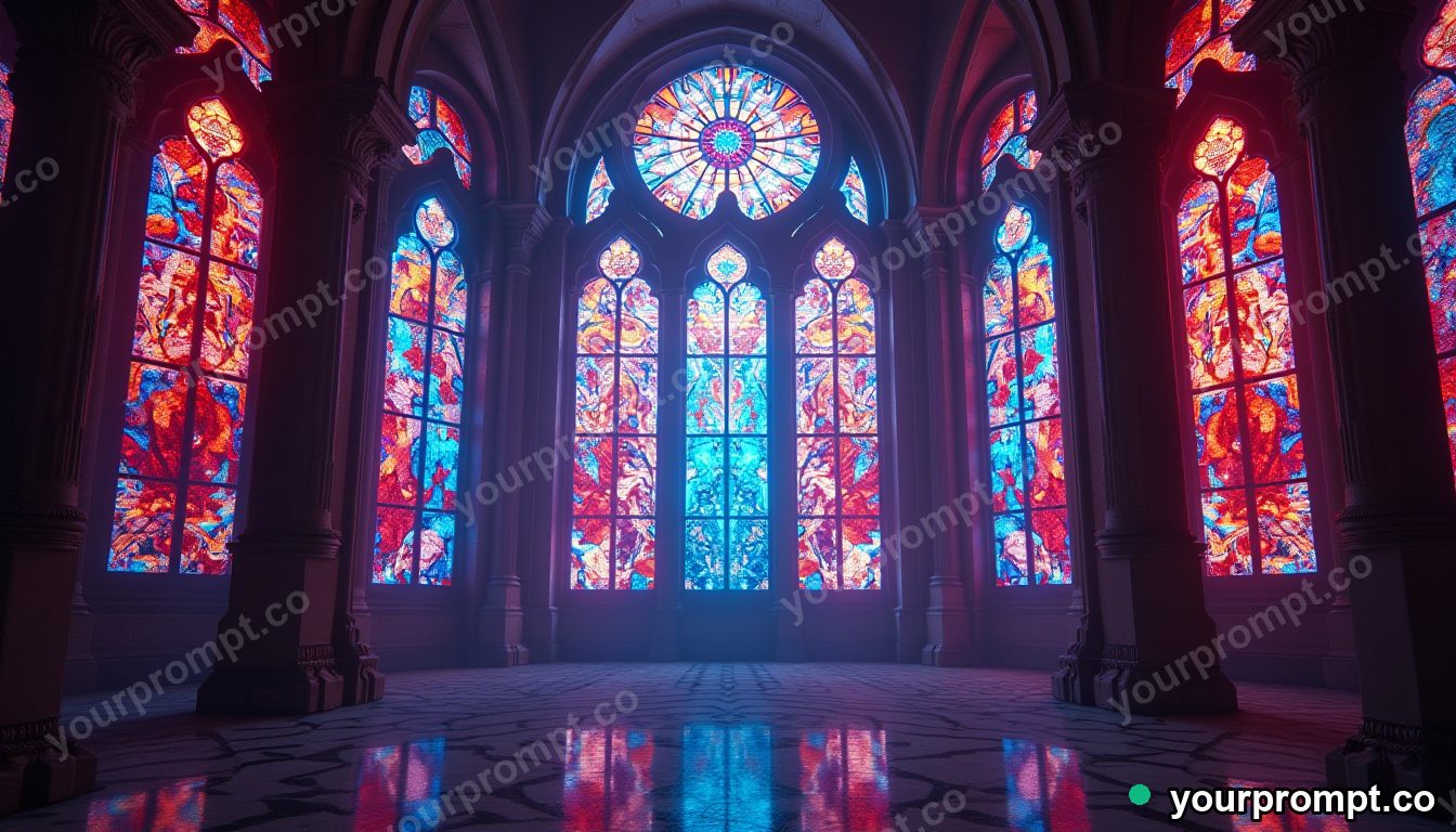 A kaleidoscope of stained-glass fragments