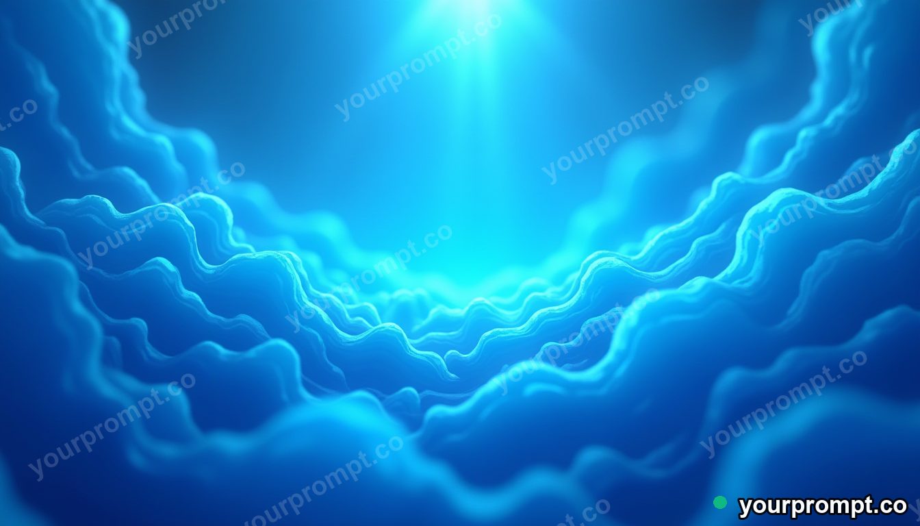 Rippling blue silk fabric catching the light