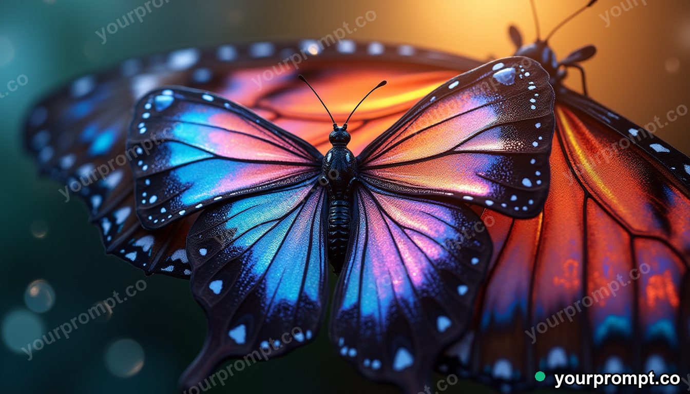 Iridescent butterfly-wing scales in extreme macro