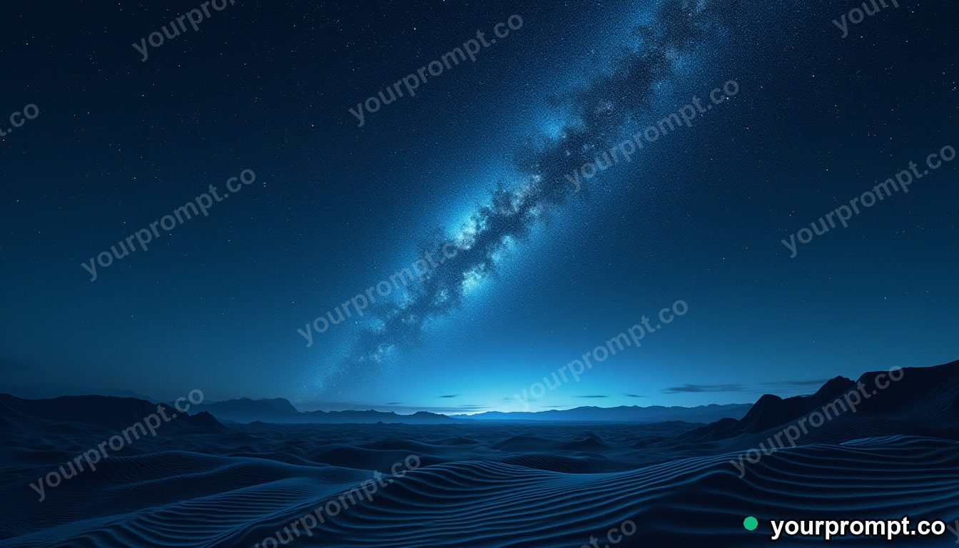 A sky full of stars and the milky way over a desert